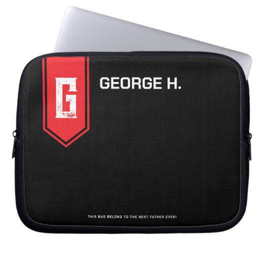 Black Red Laptop Case for Man ラップトップスリーブ (正面)