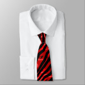 Black & Red lava Zebra pattern Mens Tie ネクタイ (タイ)