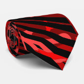 Black & Red lava Zebra pattern Mens Tie ネクタイ (ロール)