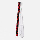 Black & Red lava Zebra pattern Mens Tie ネクタイ (裏面)