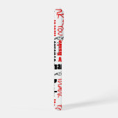 Black Red Multilingual Thank You Word Cloud iPhoneケース (右側面)
