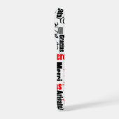 Black Red Multilingual Thank You Word Cloud iPhoneケース (左側面)
