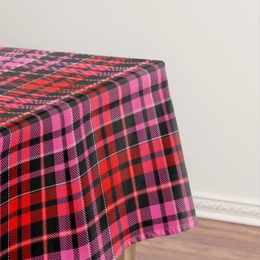 Black Red Pink Plaid Tartan Design  テーブルクロス (インサイチュ)