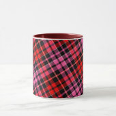 Black Red Pink Plaid Tartan Design  マグカップ (中央)