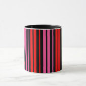 Black Red Pink Vertical Stripes Design Classic  マグカップ (中央)