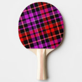 Black Red Purple Plaid Tartan Design  卓球ラケット (正面)