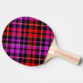 Black Red Purple Plaid Tartan Design  卓球ラケット (横)