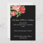 Black & Red Roses Wedding Invitation – Elegant 招待状 (裏面)
