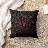 Black red spider web Halloween pattern クッション (ブランケット)