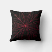 Black red spider web Halloween pattern クッション (裏面)