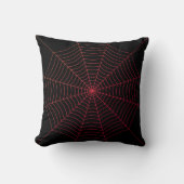 Black red spider web Halloween pattern クッション (正面)
