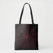 Black red spider web Halloween pattern トートバッグ (正面)