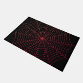 Black red spider web Halloween pattern ドアマット (アングル)