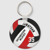 black red volleyball player and team name キーホルダー (裏面)