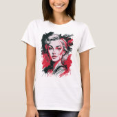 Black & Red Woman 1 Tシャツ (正面)