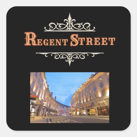 Black Regent Street Sticker スクエアシール (正面)