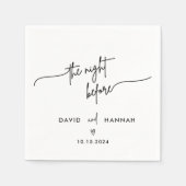 Black Rehearsal Dinner The Night Before Wedding スタンダードカクテルナプキン (正面)