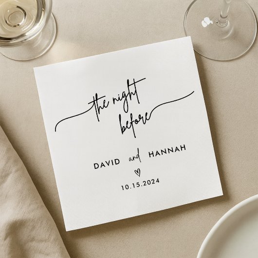 Black Rehearsal Dinner The Night Before Wedding スタンダードカクテルナプキン