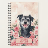 Black Rescue Mutt Dog Undated Appointment Book  プランナー手帳 (正面)