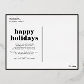 Black Retro Bold Typography Photo Collage 箔シーズンポストカード (裏面)