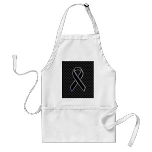 Black Ribbon Awareness Stylish Carbon Fiber スタンダードエプロン