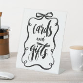 Black Ribbon Bow Cards and Gifts Bridal Shower 台座サイン (インサイチュ)