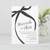 Black Ribbon Engagement Party Invitation 招待状 (スタンド正面)