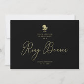 Black Ring Bearer Wedding Simple Proposal Card (正面)