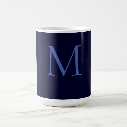 Black Rock Deep Blue Classical Unique Monogram コーヒーマグカップ (中央)