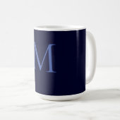 Black Rock Deep Blue Classical Unique Monogram コーヒーマグカップ (正面右)
