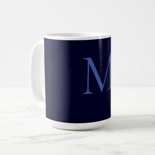 Black Rock Deep Blue Classical Unique Monogram コーヒーマグカップ (正面左)