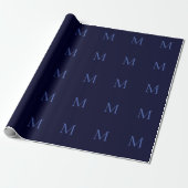 Black Rock Deep Blue Classical Unique Monogram ラッピングペーパー (アンロールド)
