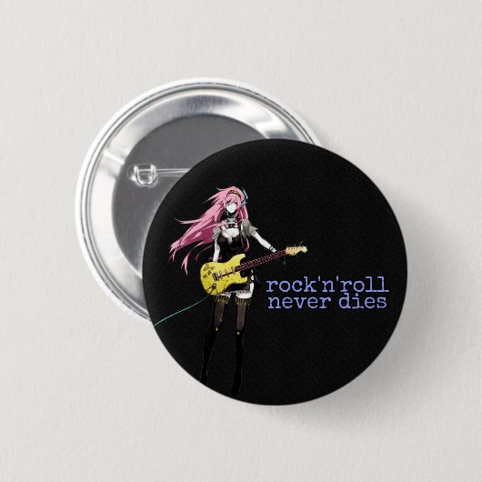 Black Rock ‘n Roll Button  缶バッジ (正面&裏面)