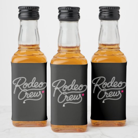 Black Rodeo Crew Western Bachelorette Party リキュールボトルラベル (ボトル)