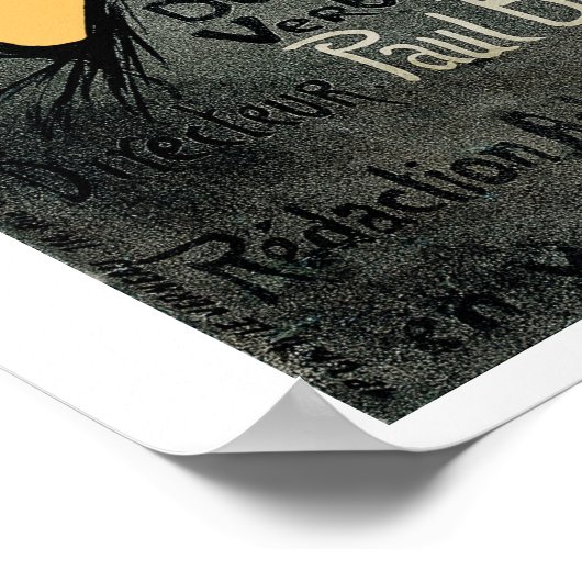 Black Rooster Cocorico Theophile Steinlen ポスター (角)