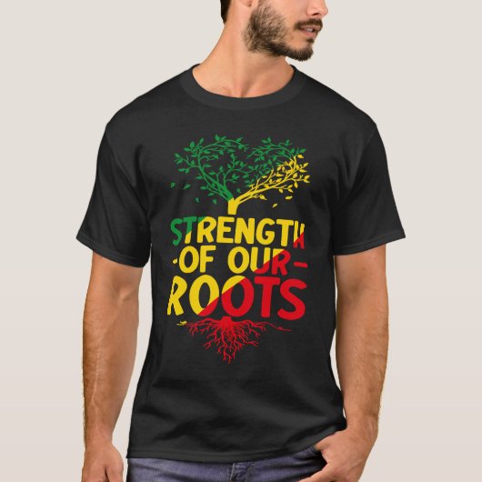 Black Roots Black Power African American Pride Bla Tシャツ (正面)