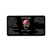 Black Rose Dropper bottle label 2.375 x 1.25 ラベル (正面)