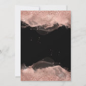 Black & Rose Gold Princess Dress Quinceañera 招待状 (裏面)