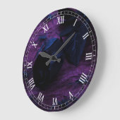 Black Rose Round Roman Numerals Clock ラージ壁時計 (傾斜)