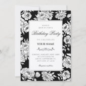 Black roses birthday 招待状 (正面)