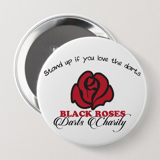 Black Roses Darts Charity Button 缶バッジ (正面&裏面)
