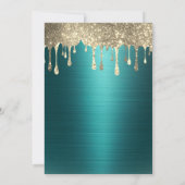 Black Roses Eiffel Tower Gold Drips Green Sweet 16 招待状 (裏面)