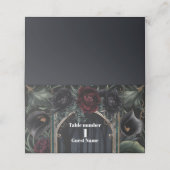 Black Roses Floral Gothic Halloween Wedding プレイスカード (外部開封)