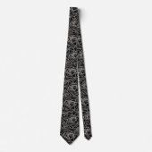 Black Roses Motif Noir et Blanc ネクタイ (正面)