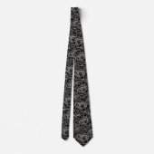 Black Roses Motif Noir et Blanc ネクタイ (裏面)