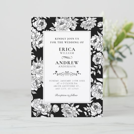 Black roses wedding 招待状 (スタンド正面)