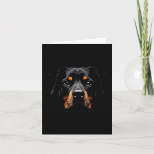 Black Rottweiler Dog Rottie Face  カード (正面)