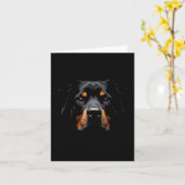 Black Rottweiler Dog Rottie Face  カード (黄色い花)