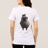 Black Round Horse Tee | Cute Zodiac Horse Graphic トライブレンドＴシャツ (裏面)