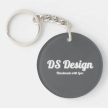 Black Round Keychain